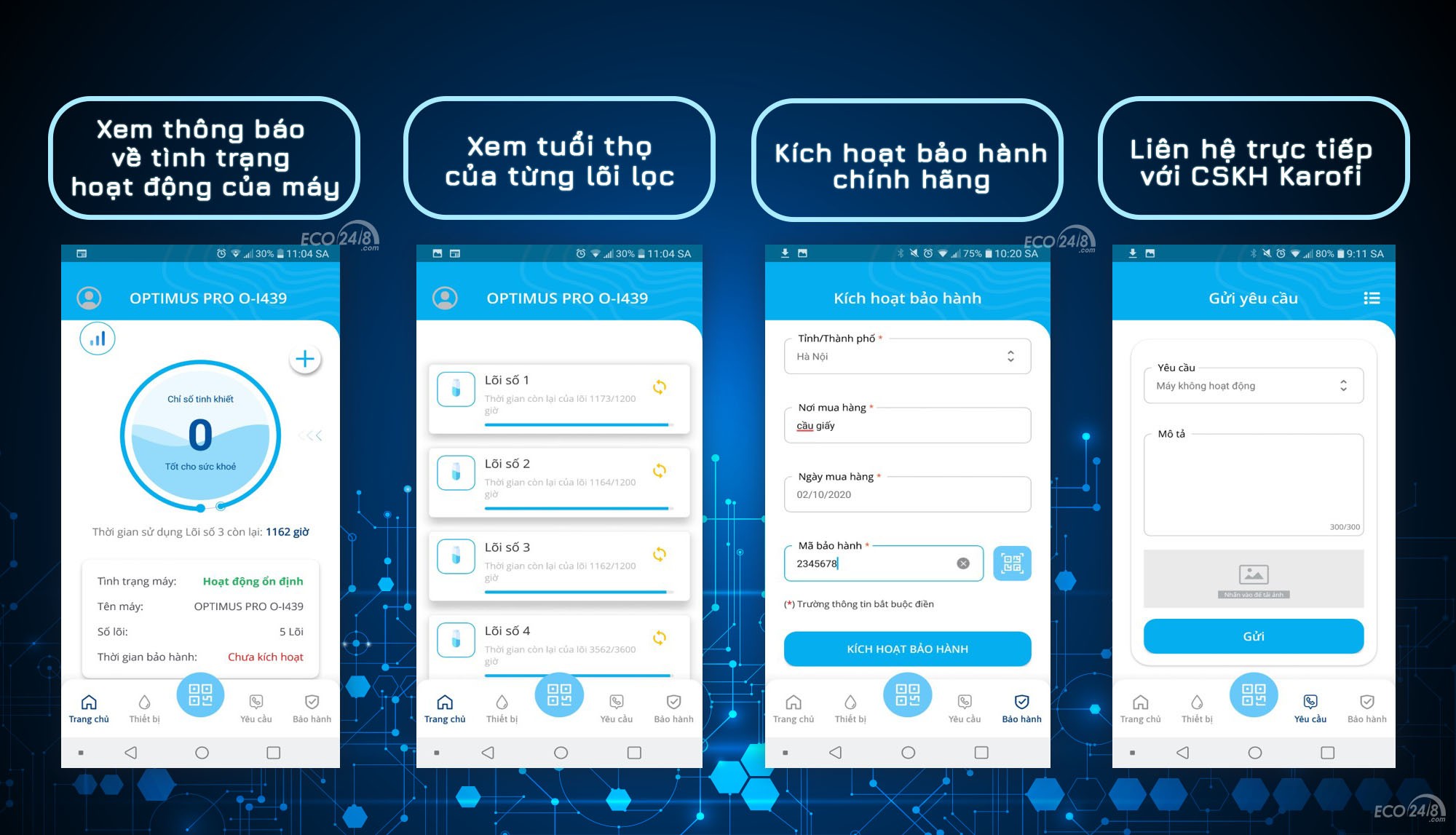 app karofi máy lọc nước kaq o07