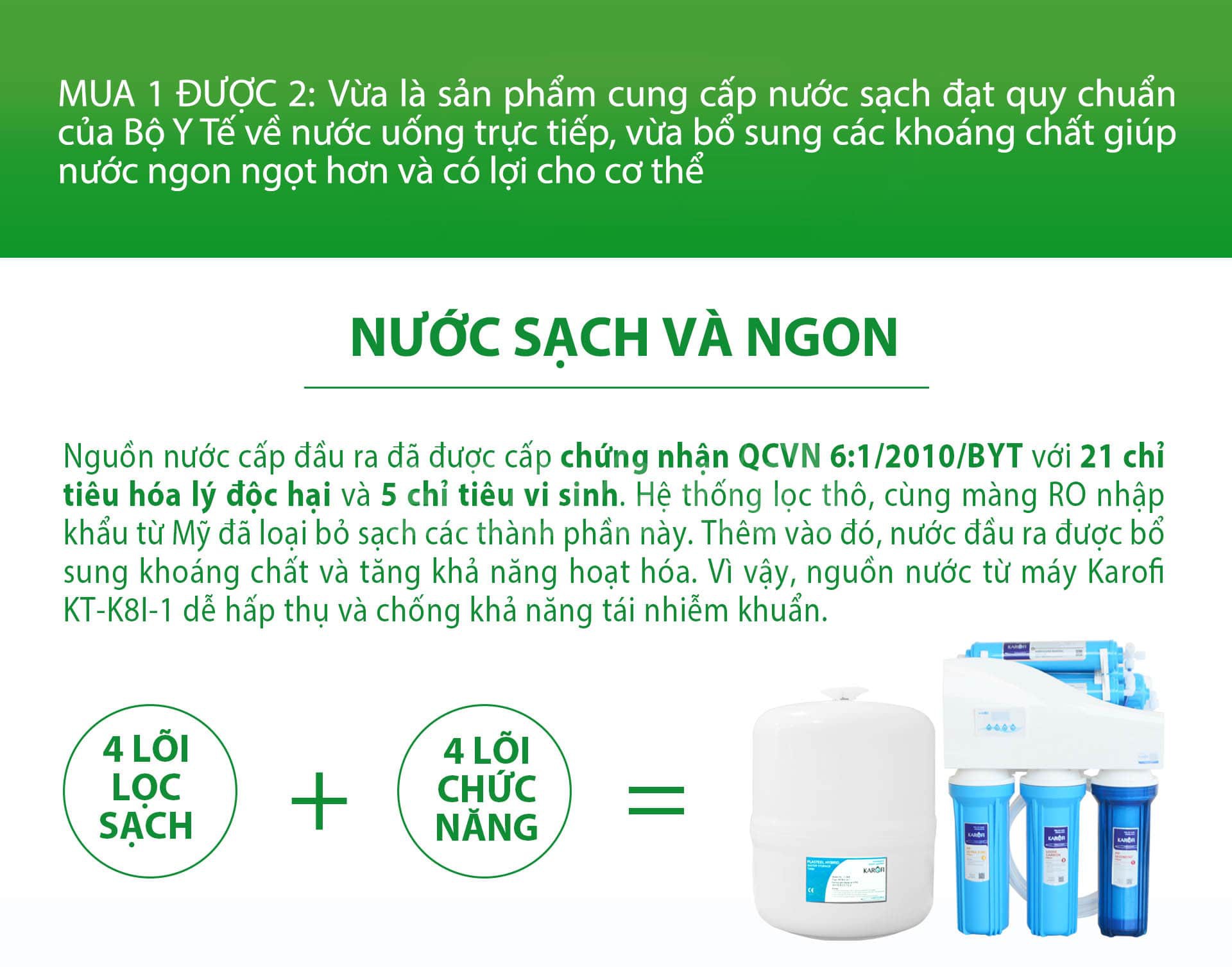 chức năng máy lọc nước karofi kt-k8i